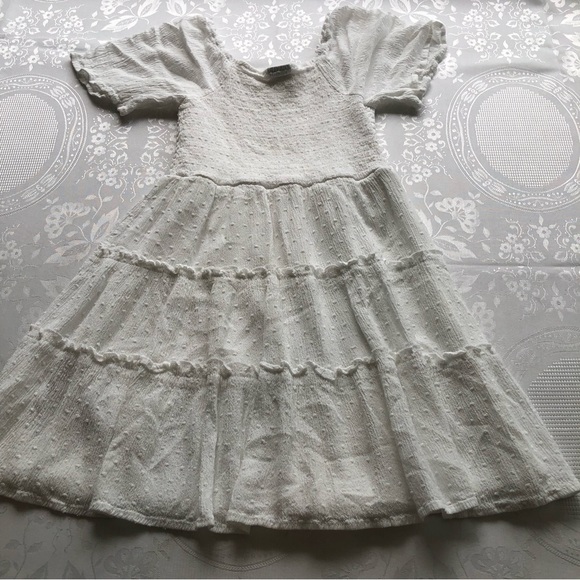 Art Class White Flare Dress Girls Size S(6-6X) Short Sleeves Elastic Knee/High - Picture 13 of 16